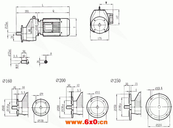 RCXF67..型硬齿轮减速机安装尺寸图