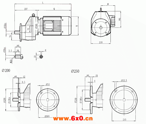 RCXF77..型硬齿轮减速机安装尺寸图