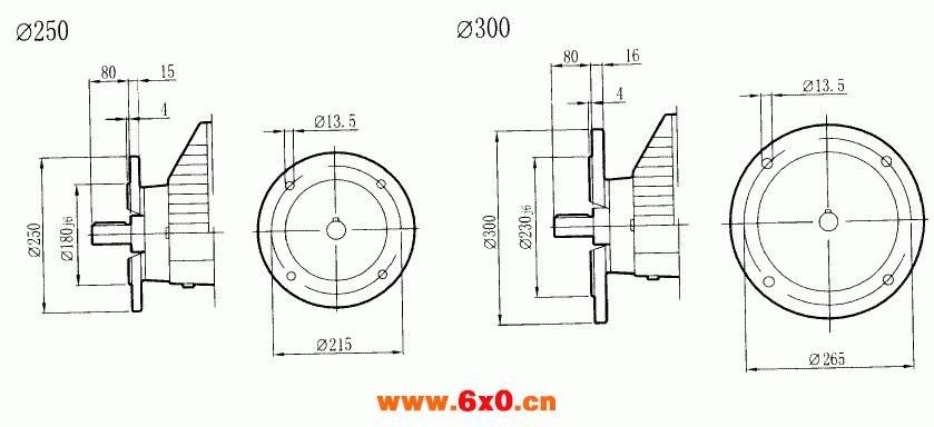 RCXF87..型硬齿轮减速机安装尺寸图