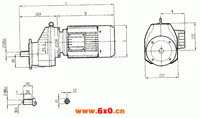 RCXF87..型硬齿轮减速机安装尺寸图