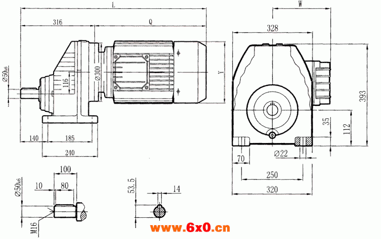 RCX97..型硬齿轮减速机安装尺寸图