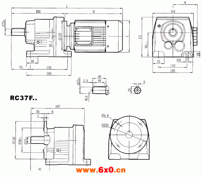 RC37..型硬齿轮减速机安装尺寸图