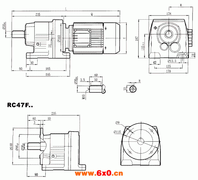 RC47..型硬齿轮减速机安装尺寸图