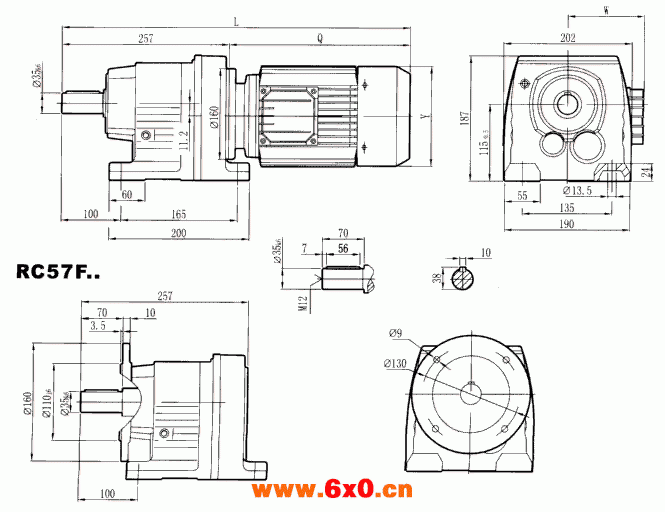 RC57..型硬齿轮减速机安装尺寸图