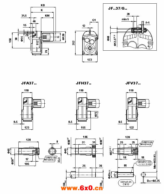 JF系列减速电机（GB10095-88）