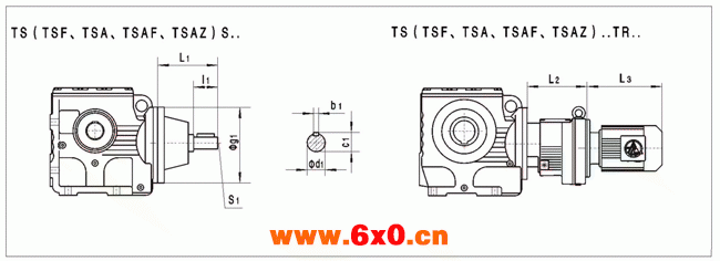 TS..S38……系列蜗轮蜗杆减速机外形安装尺寸