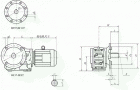 BF37、BF47、BF67、BF77、BF87、BF97、BF107、系列斜齿轮伞齿轮减速电机安装尺寸