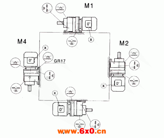 GR17-GR167斜齿轮减速电机安装示例图