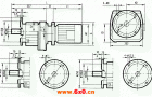 GRF57系列斜齿轮减速电机安装结构尺寸