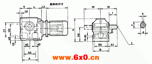 圆柱蜗杆减速机的安装尺寸