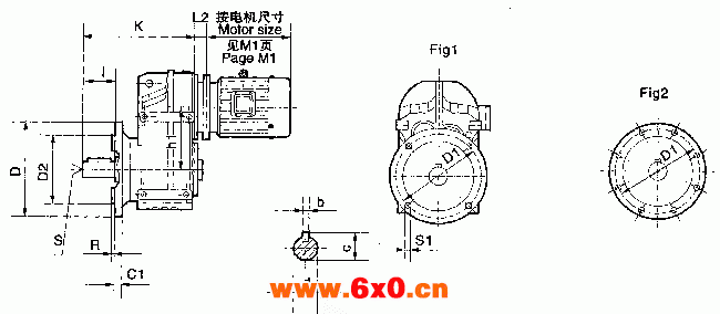 MPF37、MPF47、MPF57、MPF67、MPF77、MPF87、MPF97、MPF107、MPF127、MPF157、系列平等轴齿轮减速机的安装尺寸