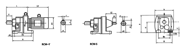 RC系列斜齿轮减速器外形尺寸
