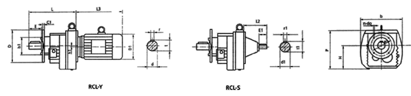 RC系列斜齿轮减速器外形尺寸