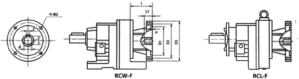 RC系列斜齿轮减速器外形尺寸