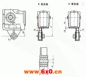 KC系列斜齿-螺旋锥齿减速器外形尺寸