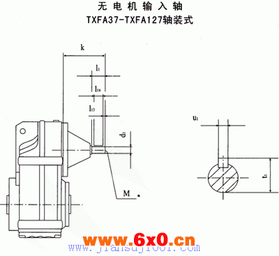 TXF37-TXF127型轴装式外形及安装尺寸