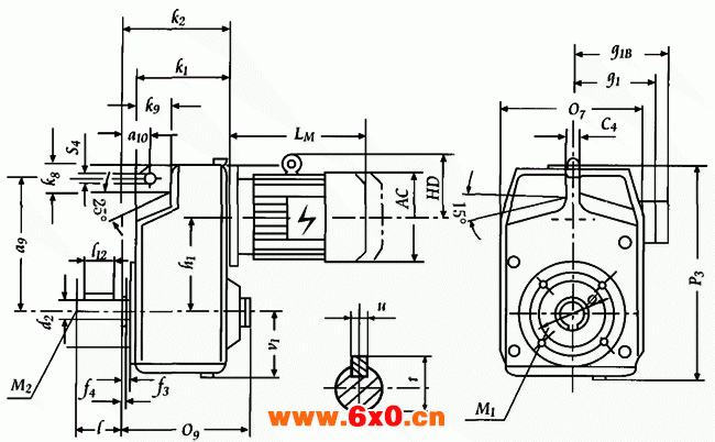 YCPJ130-YCPJ358  轴伸式联接安装及外形尺寸 