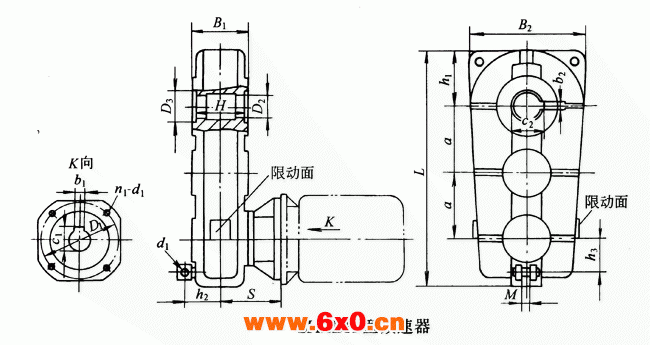 S系列三环减速机型式与主要尺寸