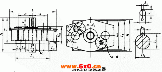 SHCPD型三环减速机型式与主要尺寸
