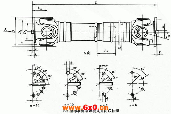 BH型标准伸缩焊接式万向联轴器（JB/T5513-91）