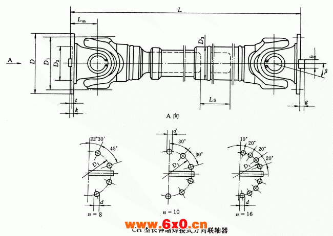 CH型长伸缩焊接式万向联轴器（JB/T5513-91）