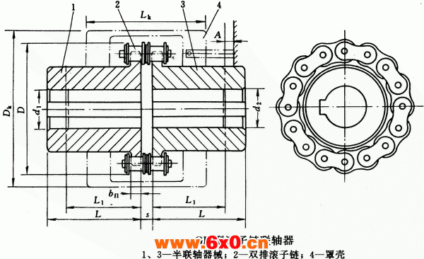 滚子链联轴器基本参数和主要尺寸（GB/T6069-85）