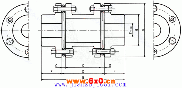 T61系列钢片式挠性联轴器技术参数及外形安装尺寸