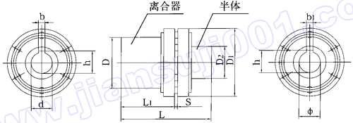 CFL型带弹性柱销联轴器的超越离合器