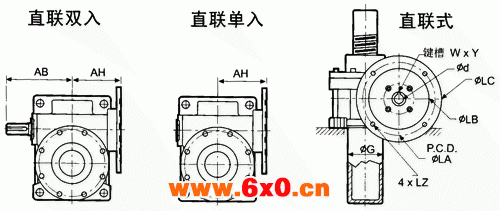 WSH系列蜗杆升降机安装尺寸