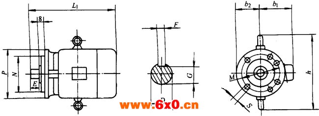 JQLX系列轮胎硫化机用异步电动机外形及安装尺寸