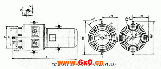 YCTD系列100～315外形尺寸图（V1、B5）