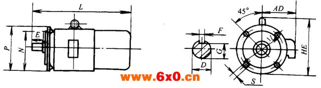 YDEJ系列多速电磁制动三相异步电动机外形尺寸（H80～160mm）