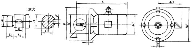 YGB系列管道泵专用三相异步电动机外形尺寸