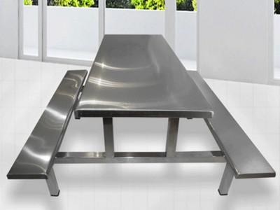 加厚食堂餐桌椅 连体结构设计 餐桌椅的稳定性更强